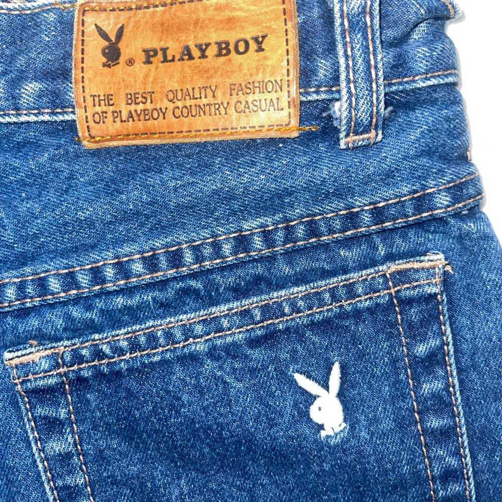 PLAYBOY Blue High Waist Denim Shorts